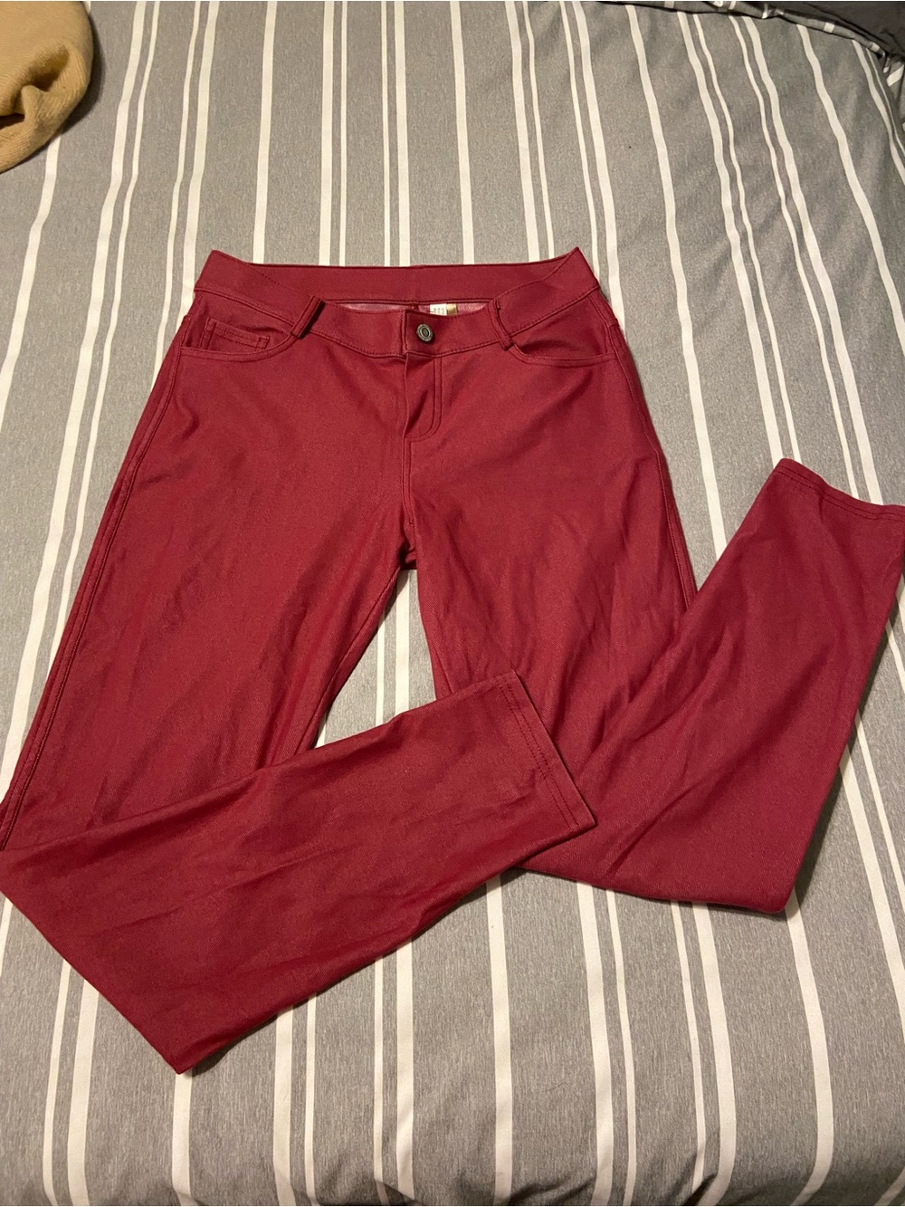 Yelete Wine Skinny Ponte Pants